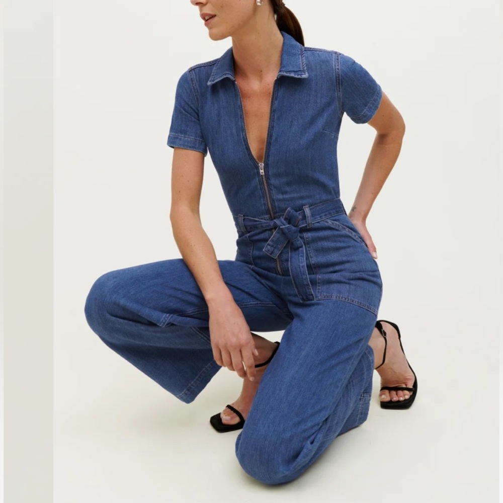 REFORMATION DENIM CASSIDY JUMPSUIT